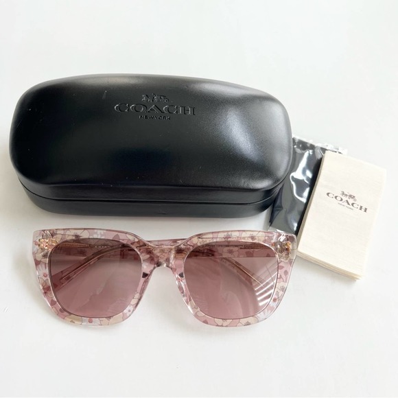 Coach Transparent Pink Floral Print Shades Sunglasses HC8318 (C3449) - Picture 2 of 9